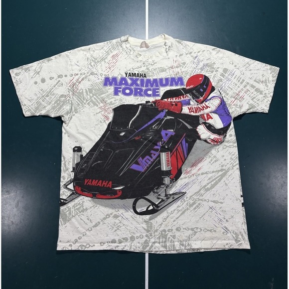 Vintage Yamaha Vmax Aop T Shirt Mens XL Snowmobile Racing Graphic 90s USA Rare
